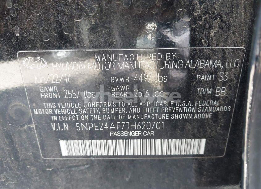 Photo 9 of 2018 Hyundai Sonata SE (VIN 5NPE24AF7JH620701)