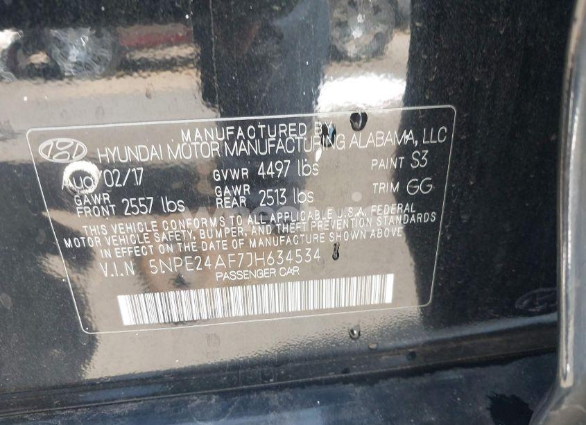 Photo 9 of 2018 Hyundai Sonata SE (VIN 5NPE24AF7JH634534)