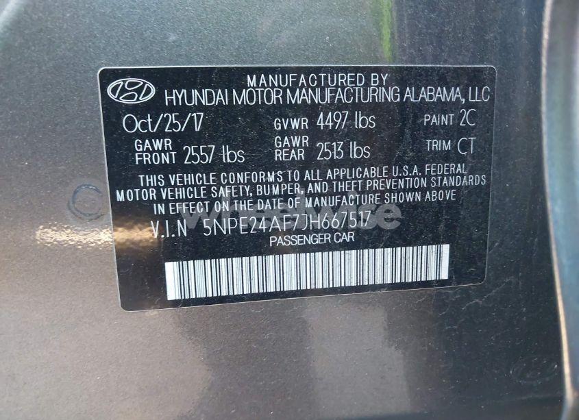 Photo 9 of 2018 Hyundai Sonata SE (VIN 5NPE24AF7JH667517)