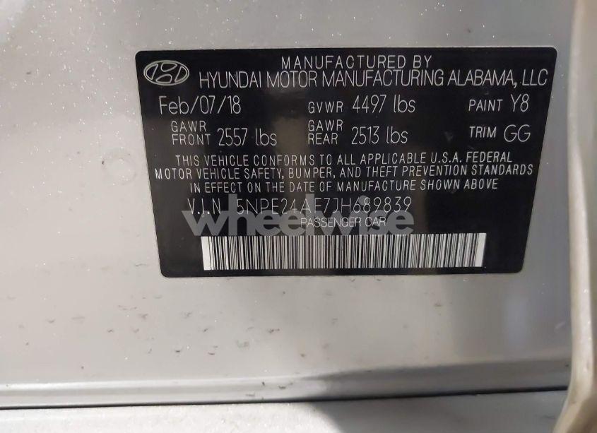 Photo 9 of 2018 Hyundai Sonata SE (VIN 5NPE24AF7JH689839)