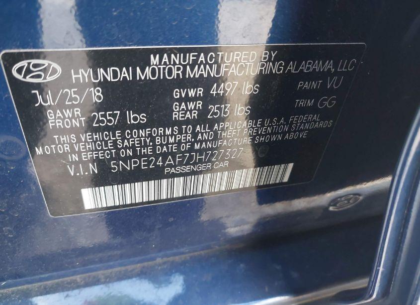 Photo 9 of 2018 Hyundai Sonata SE (VIN 5NPE24AF7JH727327)