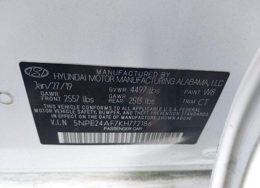 Photo 9 of 2019 Hyundai Sonata SE (VIN 5NPE24AF7KH772186)