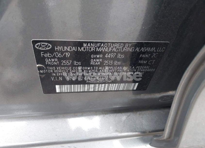 Photo 9 of 2019 Hyundai Sonata SE (VIN 5NPE24AF7KH775203)