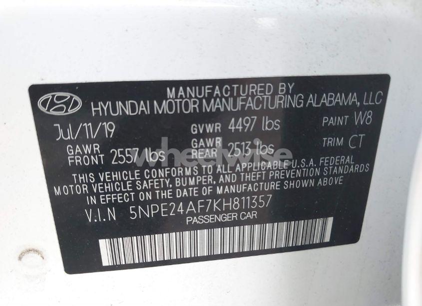 Photo 9 of 2019 Hyundai Sonata SE (VIN 5NPE24AF7KH811357)