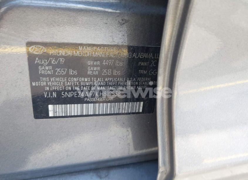 Photo 9 of 2019 Hyundai Sonata SE (VIN 5NPE24AF7KH819538)
