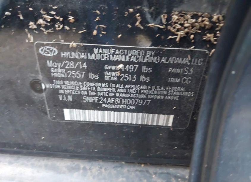 Photo 9 of 2015 Hyundai Sonata SE (VIN 5NPE24AF8FH007977)