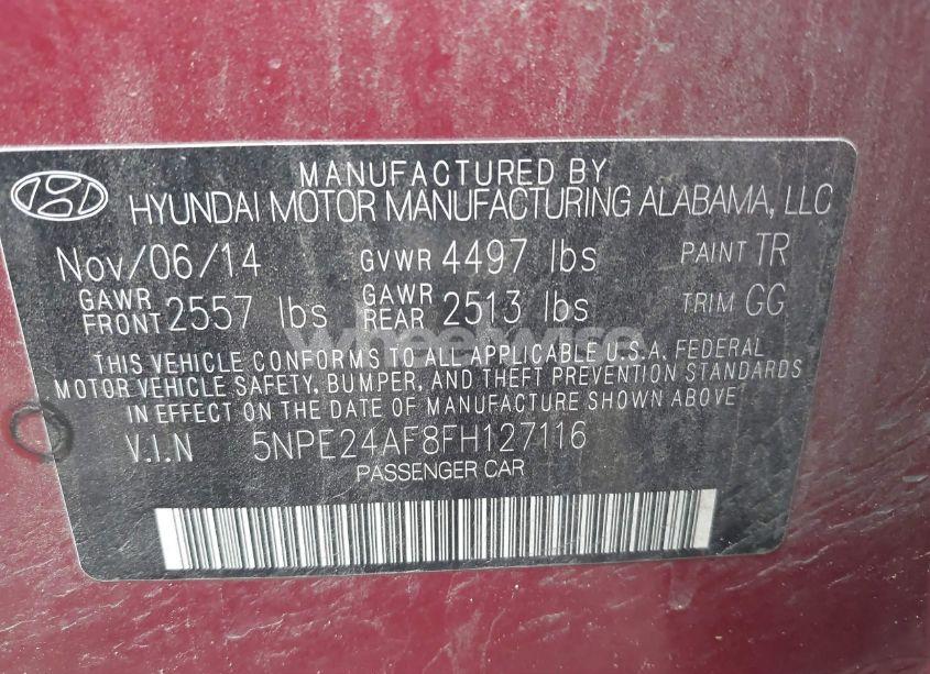 Photo 9 of 2015 Hyundai Sonata SE (VIN 5NPE24AF8FH127116)