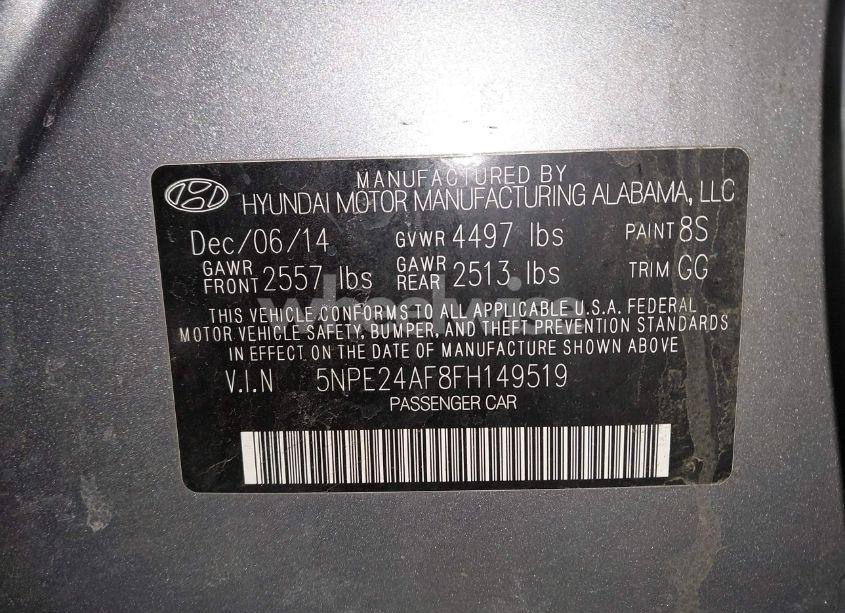 Photo 9 of 2015 Hyundai Sonata SE (VIN 5NPE24AF8FH149519)