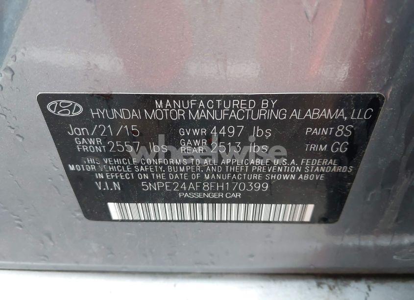 Photo 9 of 2015 Hyundai Sonata SE (VIN 5NPE24AF8FH170399)