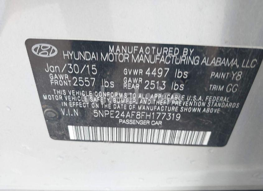 Photo 9 of 2015 Hyundai Sonata SE (VIN 5NPE24AF8FH177319)