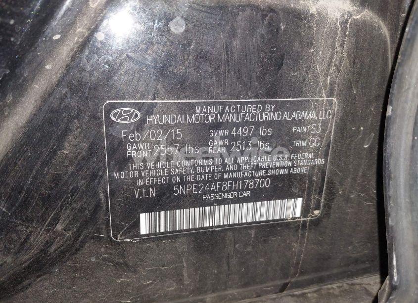 Photo 9 of 2015 Hyundai Sonata SE (VIN 5NPE24AF8FH178700)