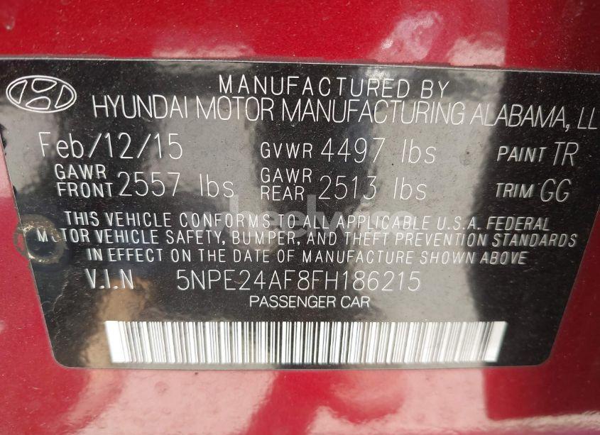 Photo 9 of 2015 Hyundai Sonata SE (VIN 5NPE24AF8FH186215)