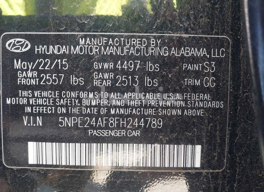 Photo 9 of 2015 Hyundai Sonata SE (VIN 5NPE24AF8FH244789)