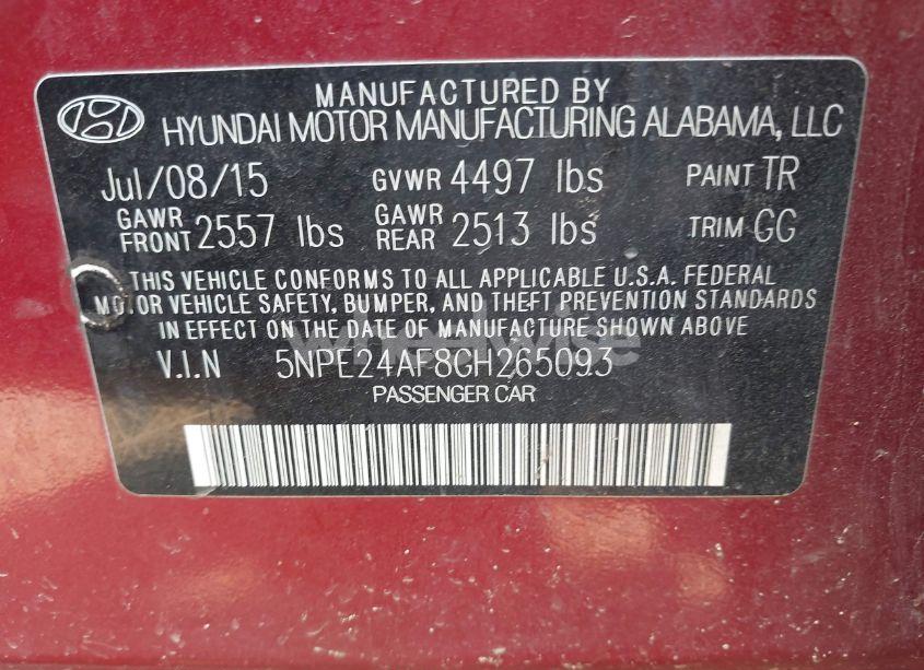 Photo 9 of 2016 Hyundai Sonata SE (VIN 5NPE24AF8GH265093)