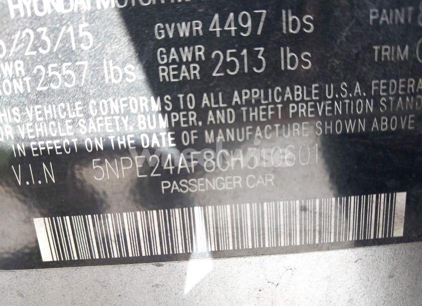 Photo 9 of 2016 Hyundai Sonata SE (VIN 5NPE24AF8GH310601)