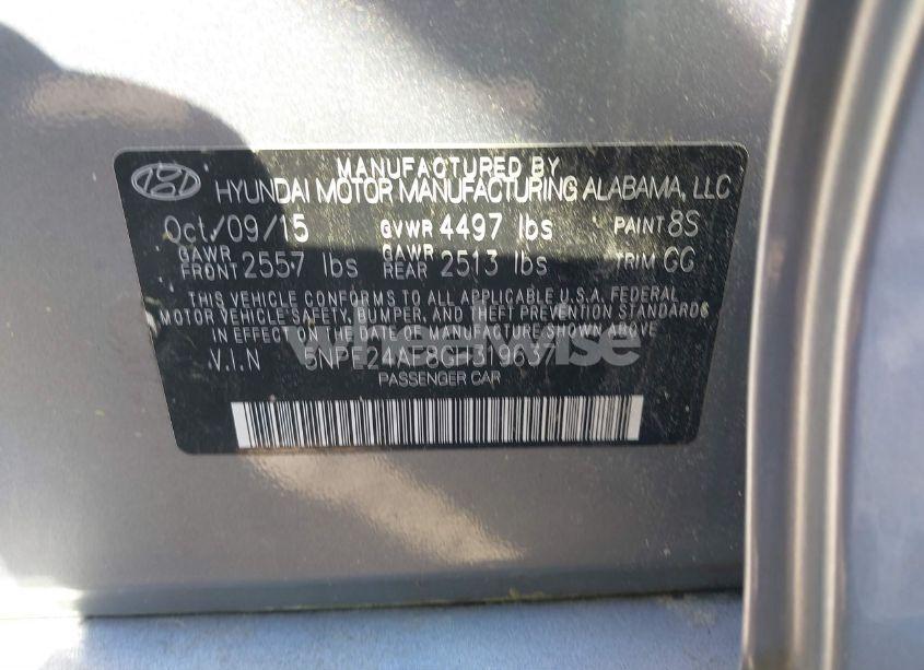 Photo 9 of 2016 Hyundai Sonata SE (VIN 5NPE24AF8GH319637)