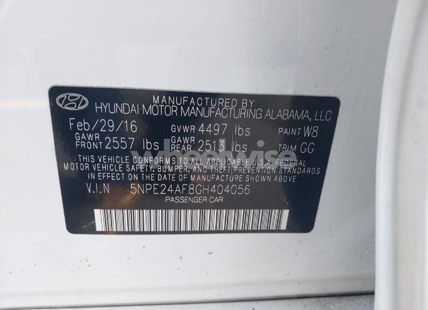Photo 9 of 2016 Hyundai Sonata SE (VIN 5NPE24AF8GH404056)