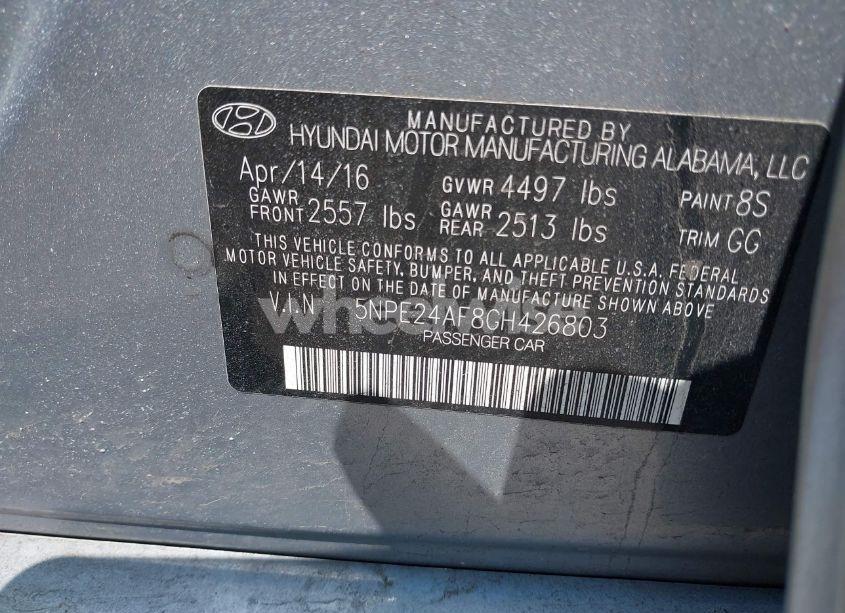 Photo 9 of 2016 Hyundai Sonata SE (VIN 5NPE24AF8GH426803)