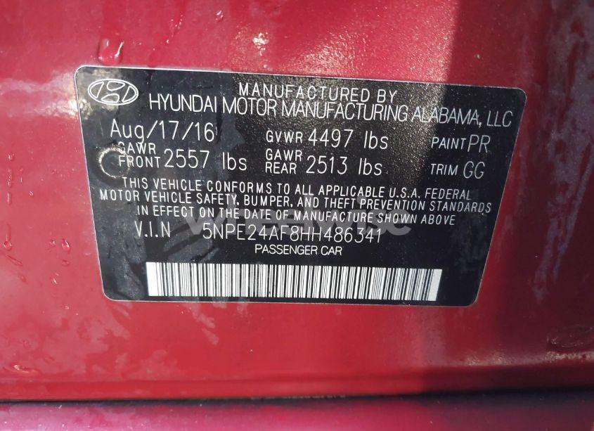 Photo 9 of 2017 Hyundai Sonata N/A (VIN 5NPE24AF8HH486341)