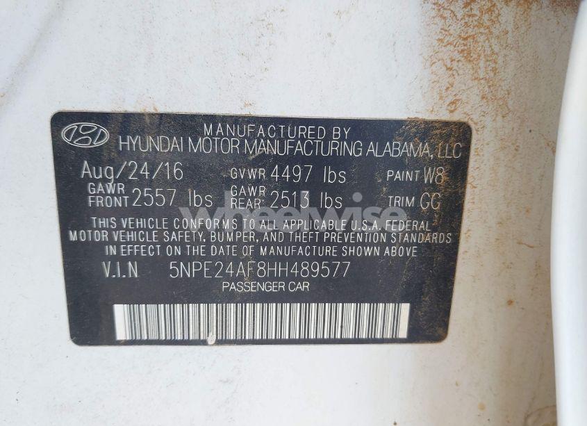 Photo 9 of 2017 Hyundai Sonata (VIN 5NPE24AF8HH489577)