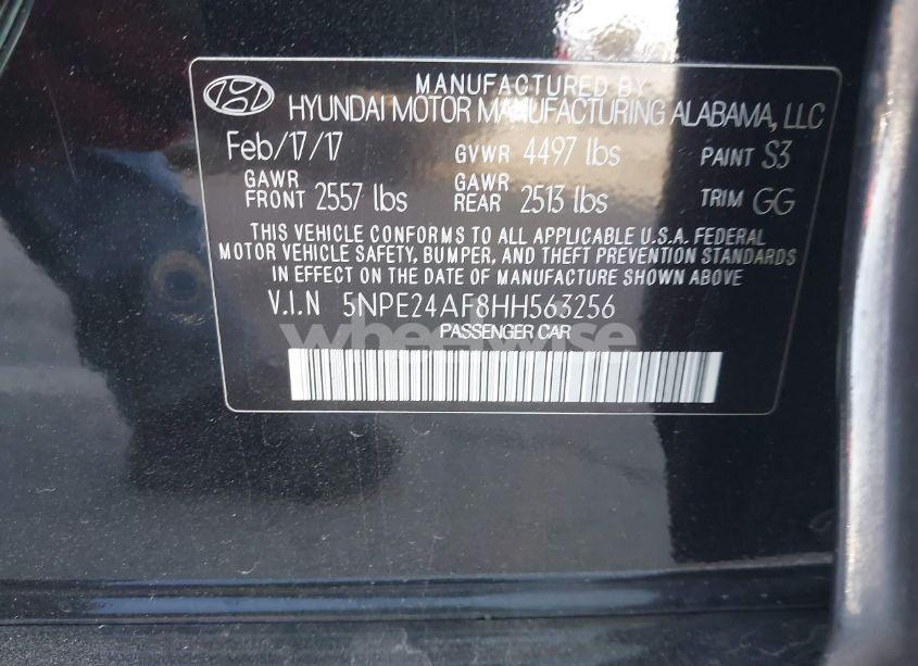 Photo 9 of 2017 Hyundai Sonata SE (VIN 5NPE24AF8HH563256)