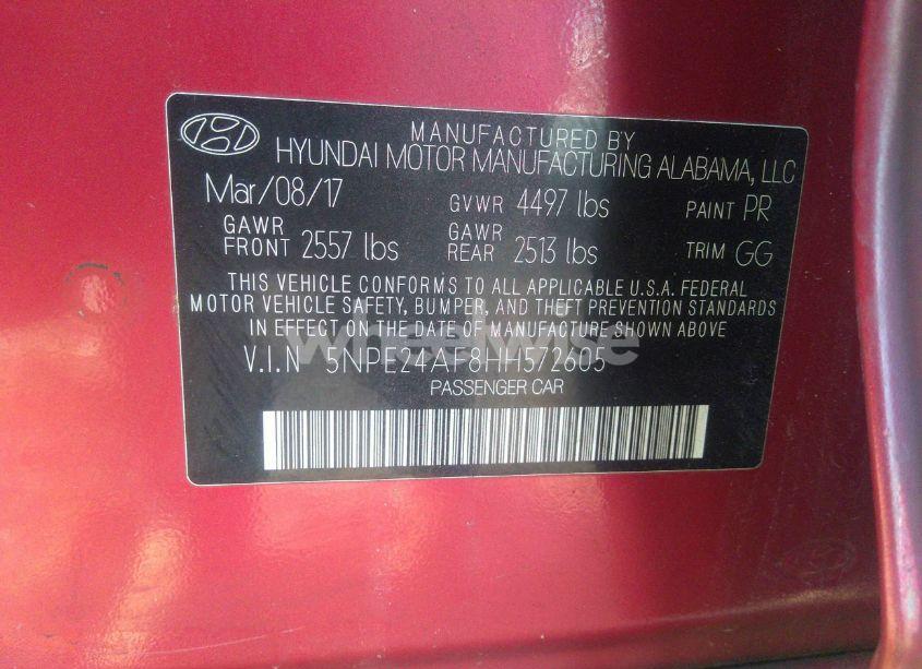 Photo 9 of 2017 Hyundai Sonata (VIN 5NPE24AF8HH572605)