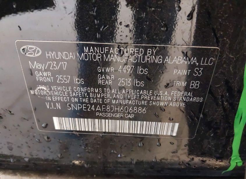 Photo 9 of 2018 Hyundai Sonata SE (VIN 5NPE24AF8JH606886)