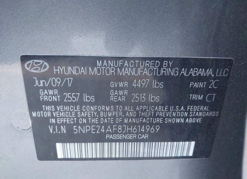 Photo 9 of 2018 Hyundai Sonata SE (VIN 5NPE24AF8JH614969)