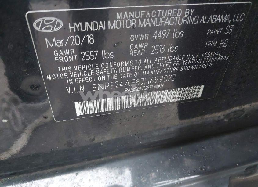 Photo 9 of 2018 Hyundai Sonata SE (VIN 5NPE24AF8JH699022)