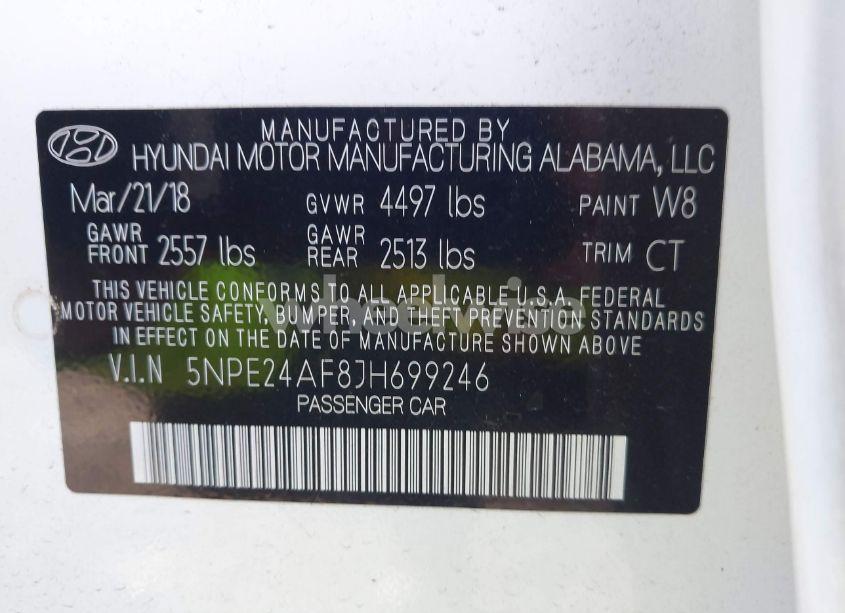 Photo 9 of 2018 Hyundai Sonata SE (VIN 5NPE24AF8JH699246)