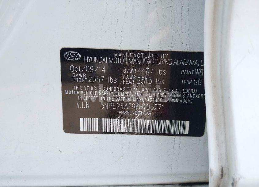 Photo 9 of 2015 Hyundai Sonata SE (VIN 5NPE24AF9FH105271)