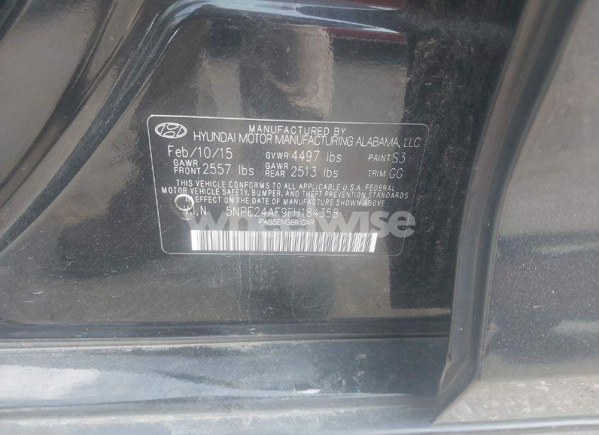 Photo 9 of 2015 Hyundai Sonata SE (VIN 5NPE24AF9FH184358)