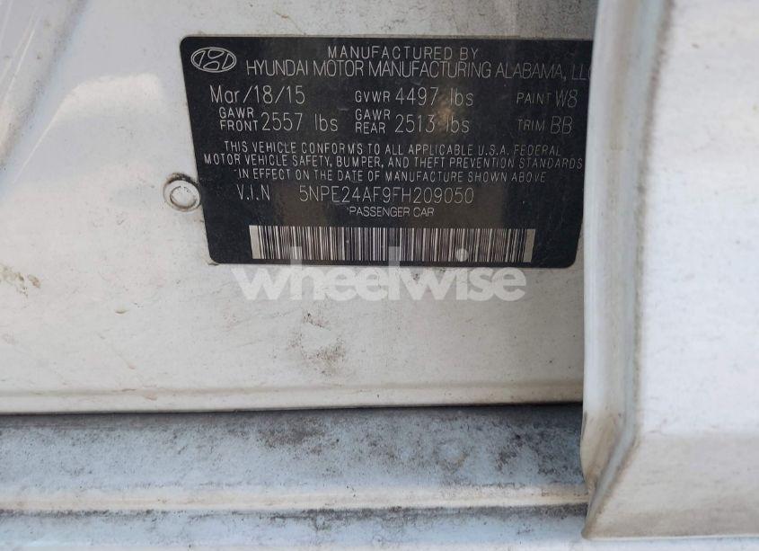 Photo 9 of 2015 Hyundai Sonata SE (VIN 5NPE24AF9FH209050)