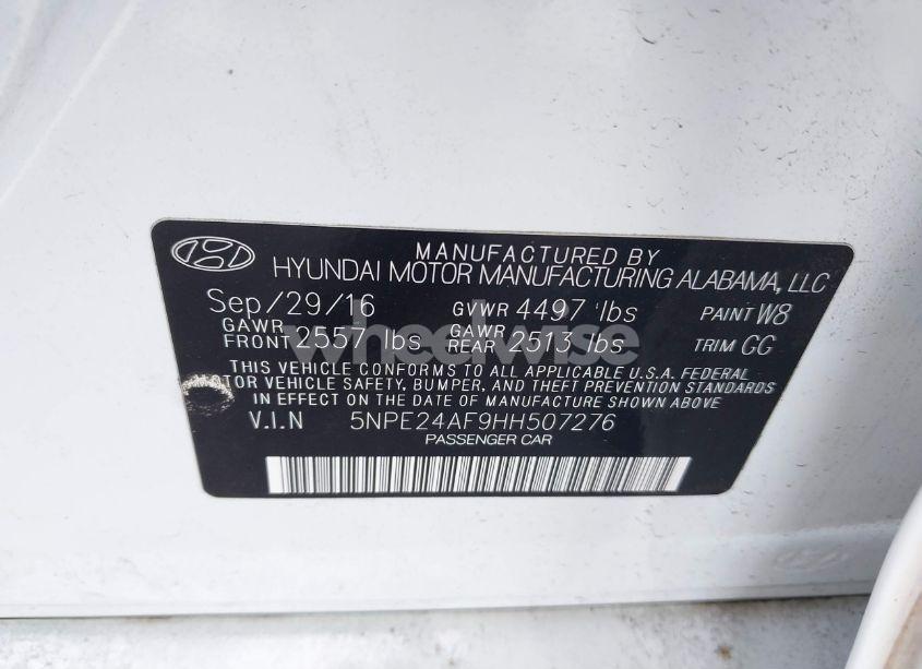 Photo 9 of 2017 Hyundai Sonata (VIN 5NPE24AF9HH507276)