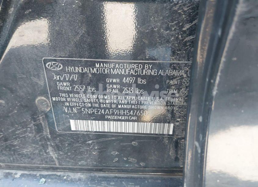 Photo 9 of 2017 Hyundai Sonata SE (VIN 5NPE24AF9HH547650)