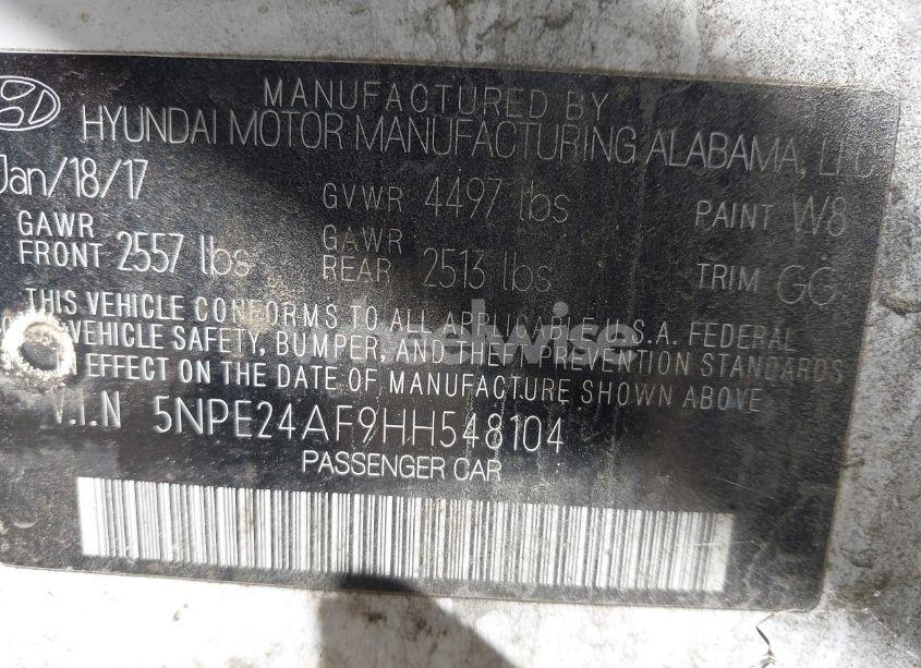 Photo 9 of 2017 Hyundai Sonata (VIN 5NPE24AF9HH548104)