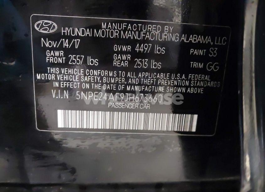 Photo 9 of 2018 Hyundai Sonata SE (VIN 5NPE24AF9JH673660)