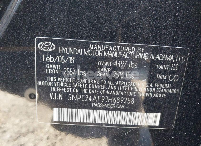 Photo 9 of 2018 Hyundai Sonata SE (VIN 5NPE24AF9JH689258)