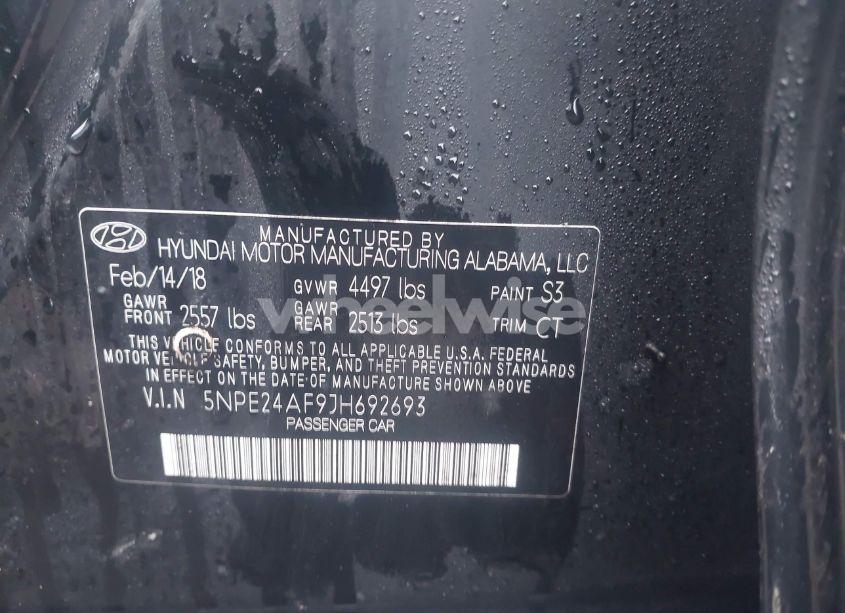 Photo 9 of 2018 Hyundai Sonata SE (VIN 5NPE24AF9JH692693)