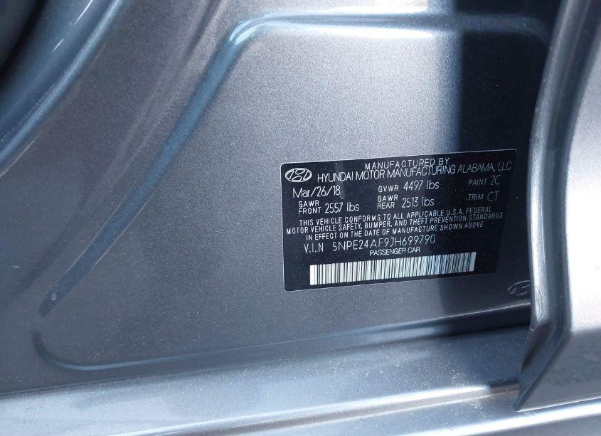 Photo 9 of 2018 Hyundai Sonata SE (VIN 5NPE24AF9JH699790)