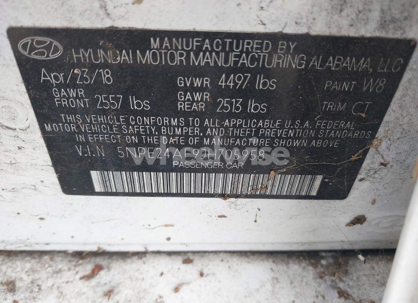 Photo 9 of 2018 Hyundai Sonata SE (VIN 5NPE24AF9JH705958)