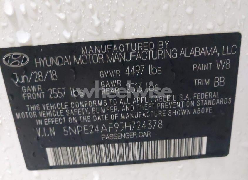 Photo 9 of 2018 Hyundai Sonata SE (VIN 5NPE24AF9JH724378)