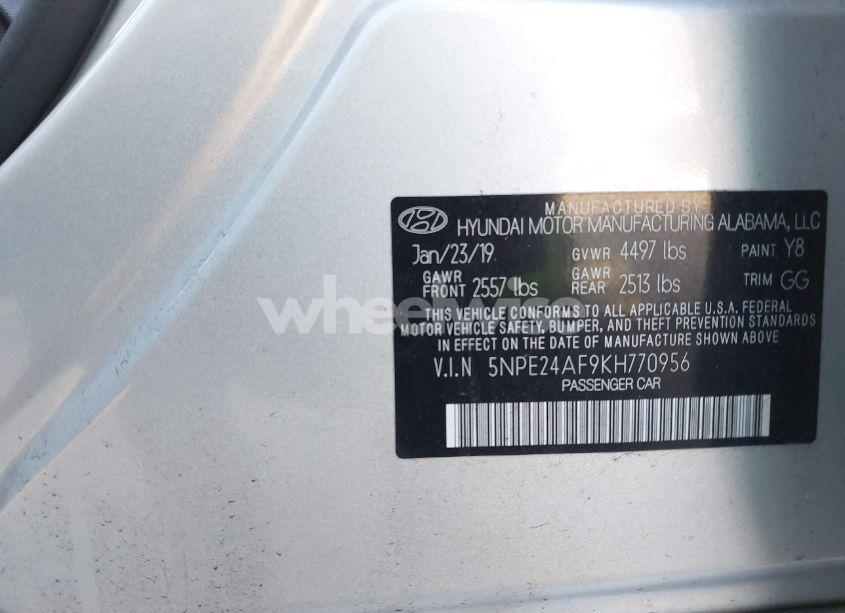 Photo 9 of 2019 Hyundai Sonata SE (VIN 5NPE24AF9KH770956)
