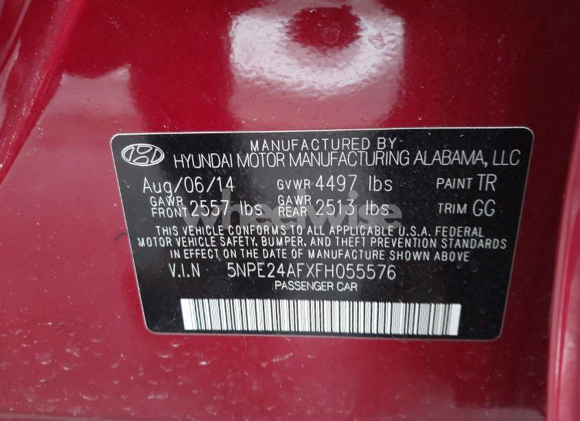 Photo 9 of 2015 Hyundai Sonata SE (VIN 5NPE24AFXFH055576)