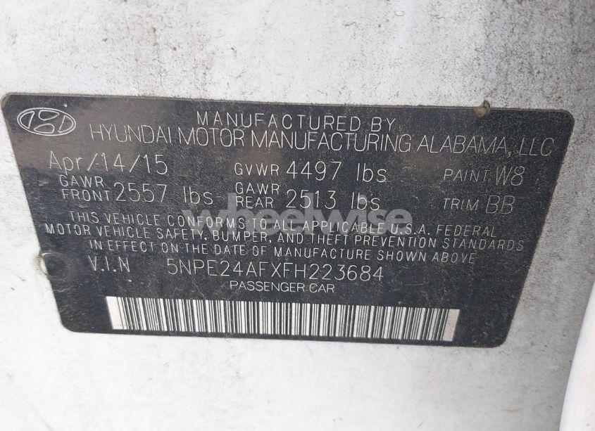 Photo 9 of 2015 Hyundai Sonata SE (VIN 5NPE24AFXFH223684)