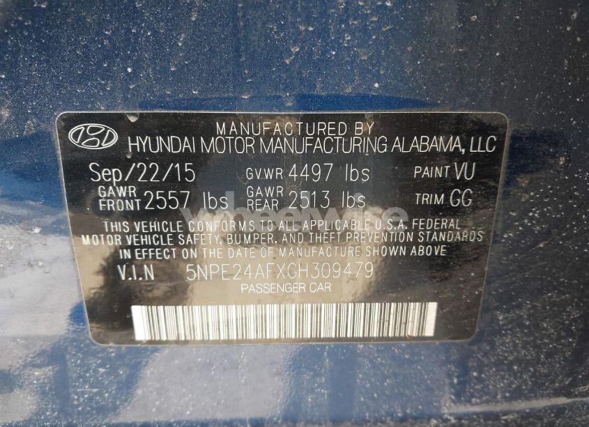 Photo 9 of 2016 Hyundai Sonata SE (VIN 5NPE24AFXGH309479)