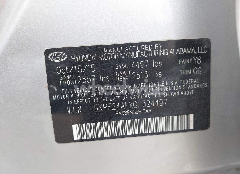 Photo 9 of 2016 Hyundai Sonata SE (VIN 5NPE24AFXGH324497)