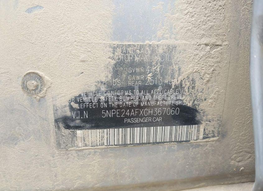 Photo 9 of 2016 Hyundai Sonata SE (VIN 5NPE24AFXGH367060)