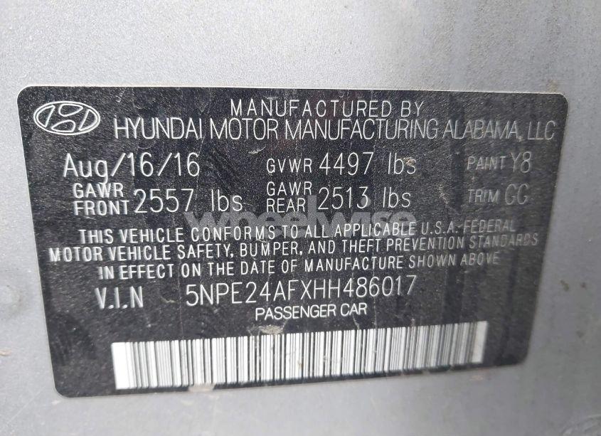 Photo 9 of 2017 Hyundai Sonata (VIN 5NPE24AFXHH486017)