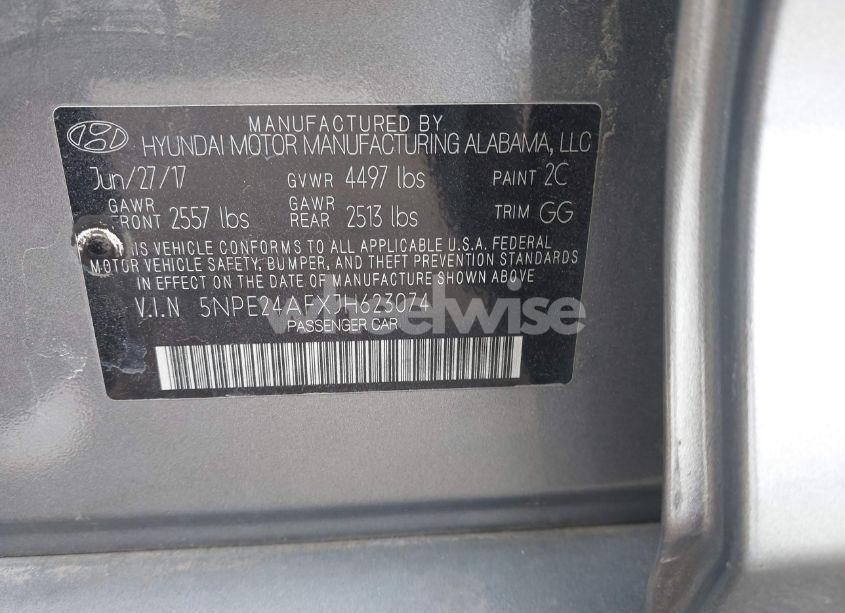 Photo 9 of 2018 Hyundai Sonata SE (VIN 5NPE24AFXJH623074)